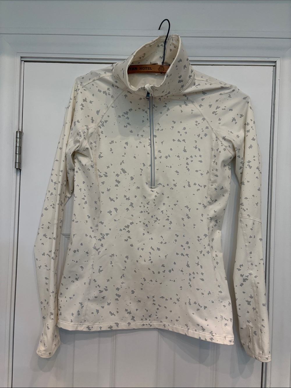 Under Armour ColdGear 1/2 Zip Pullover Speckled Print Cream Gray Sz M